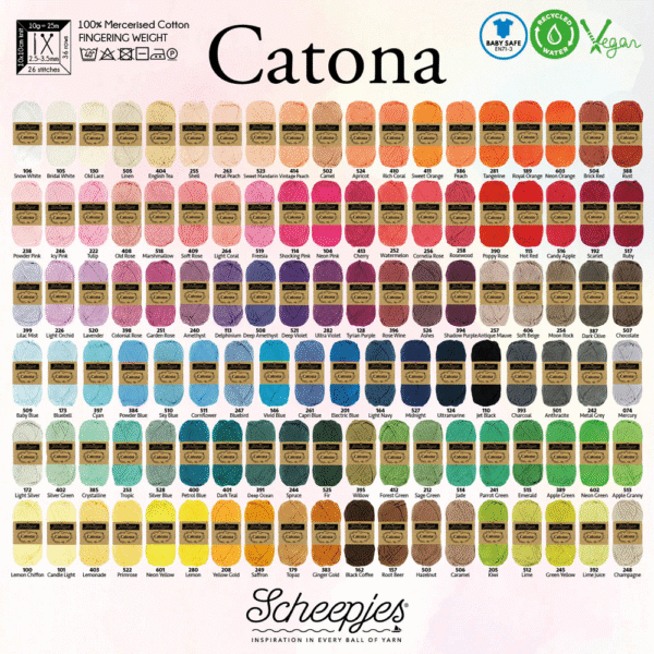Catona Shade Card Scheepjes Catona